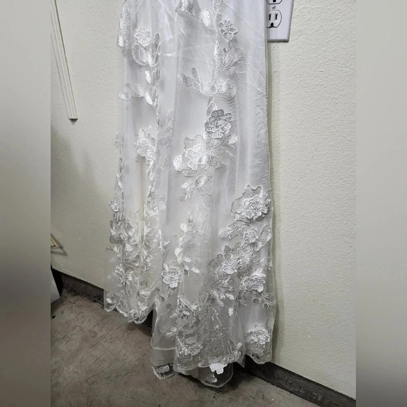 Lulus Profound Elegance Ivory 3D Floral Embroidered Maxi Dress XL Wedding Party - Picture 11 of 14